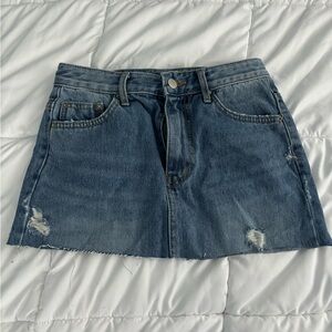 denim mini skirt